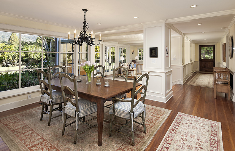 461 Live Oaks Road Montecito, CA 93108 - Photo 4 of 7 a view of a dining room with furniture window and wooden floor