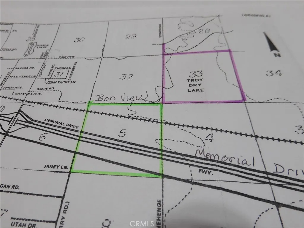 0 Fairview Road Newberry Springs, CA 92365 - Photo 2 of 12 Closer view of Subject, highlighted in pink. Section 5, highlighted in Green is also available separately, for $550,000