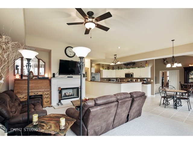 1150 Ridgewood Circle Lake In The Hills, IL 60156 - Photo 11 of 20 a living room with furniture a fireplace and a flat screen tv