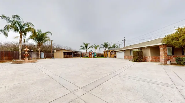 an outdoor space with seating