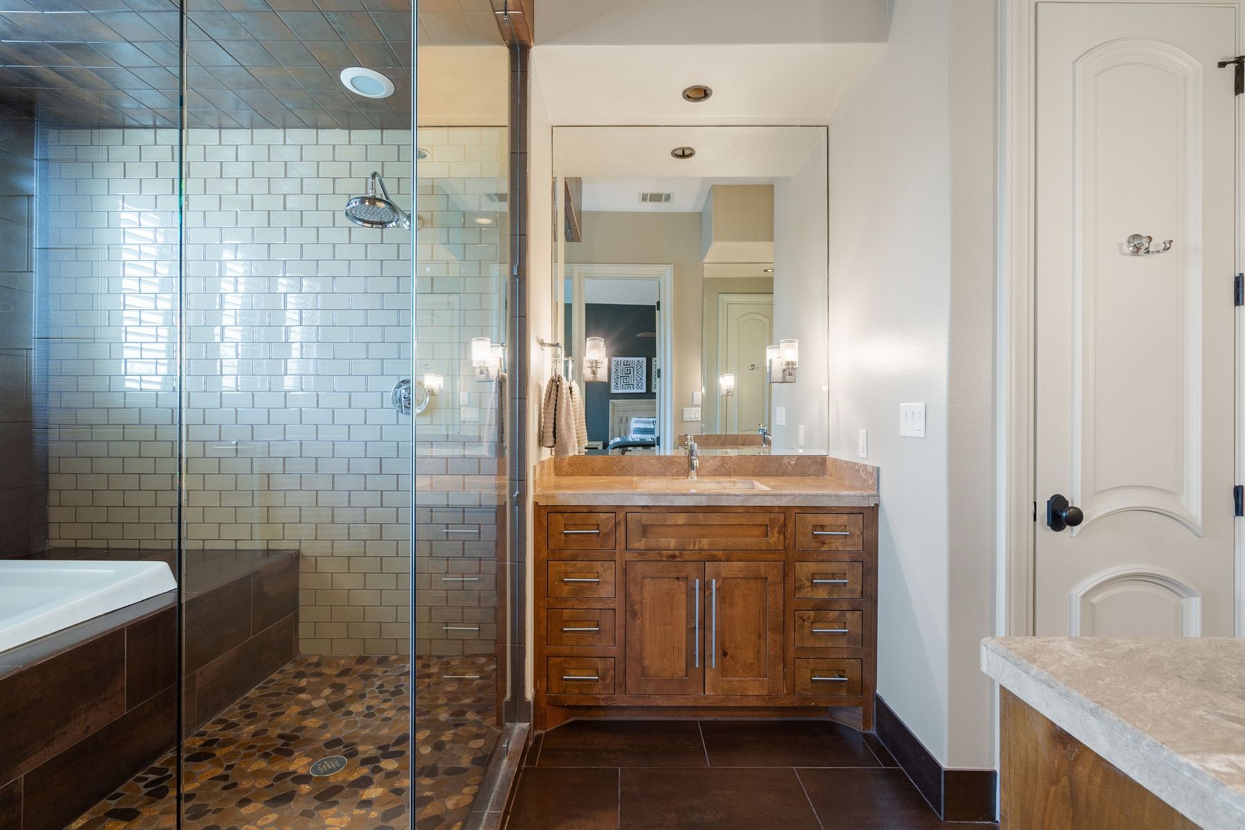 2002 Kinney Avenue, Unit B Austin, TX 78704 - Photo 18 of 34 Experience the luxury of an incredible walk-in shower, a lavish retreat that epitomizes modern elegance and comfort.