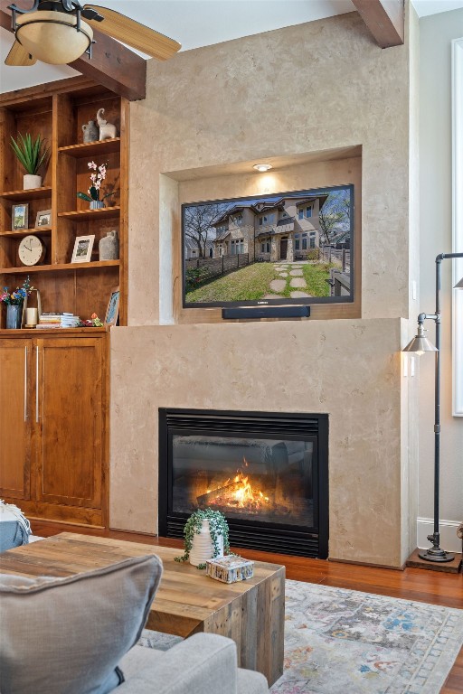 2002 Kinney Avenue, Unit B Austin, TX 78704 - Photo 25 of 34 a living room with furniture and a fireplace