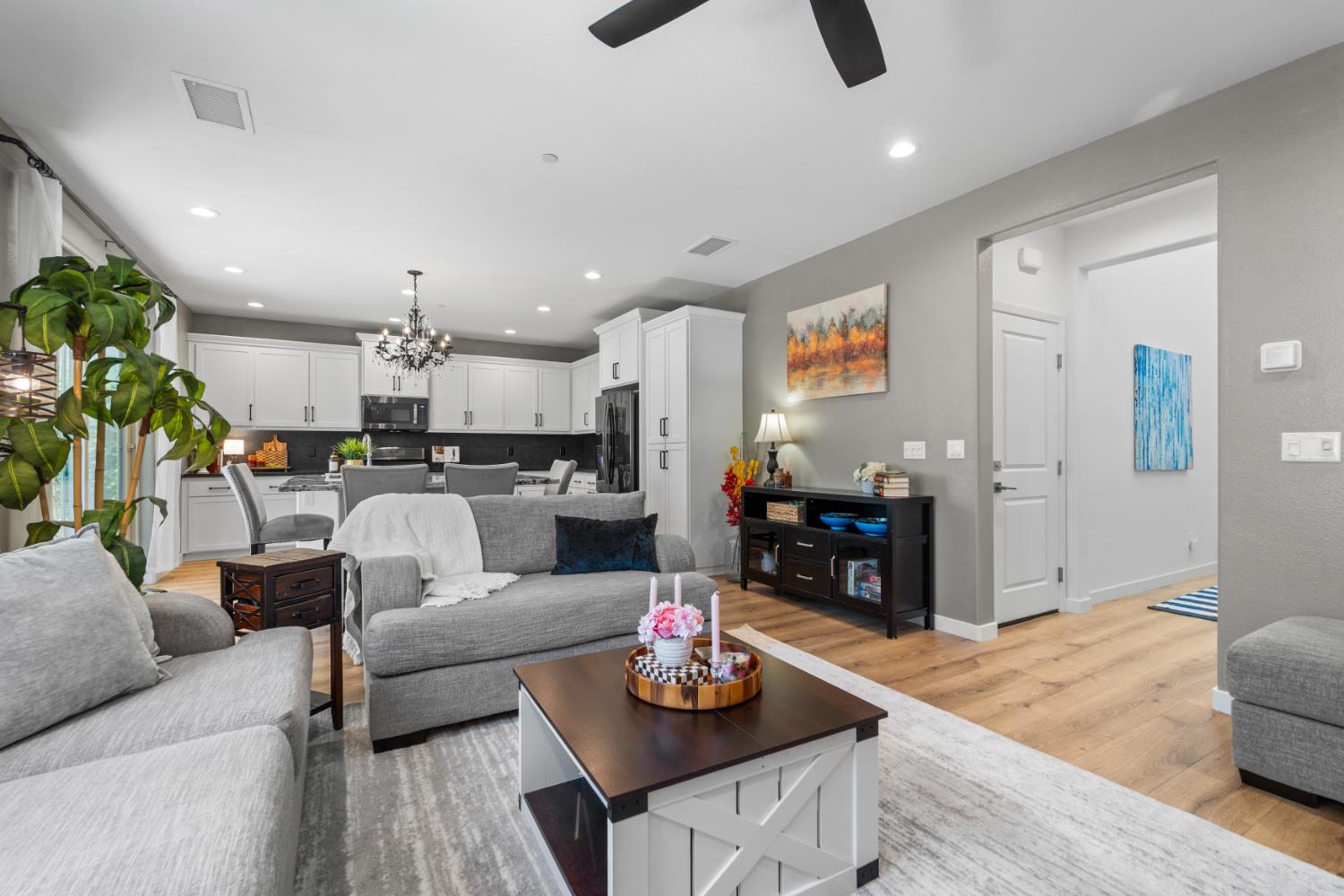 4301 San Miguel Road Madera, CA 93636 - Photo 13 of 60 a living room with furniture and kitchen view