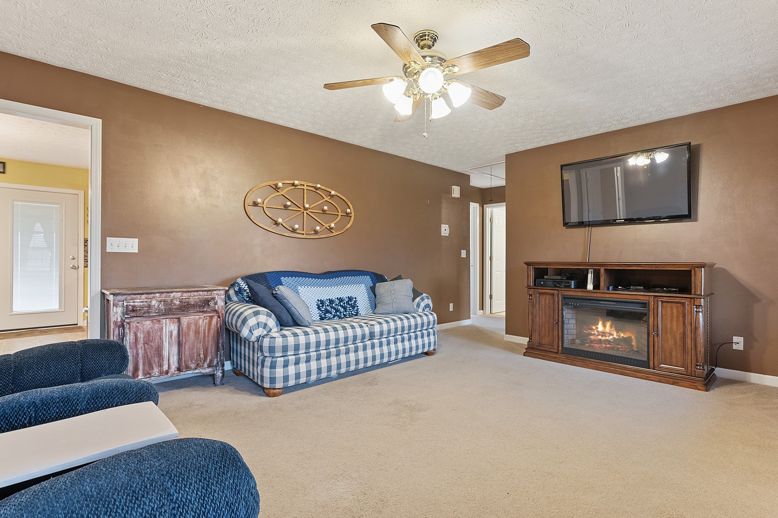 4415 Matthews Road Cedar Hill, TN 37032 - Photo 5 of 19 a living room with furniture and a fireplace