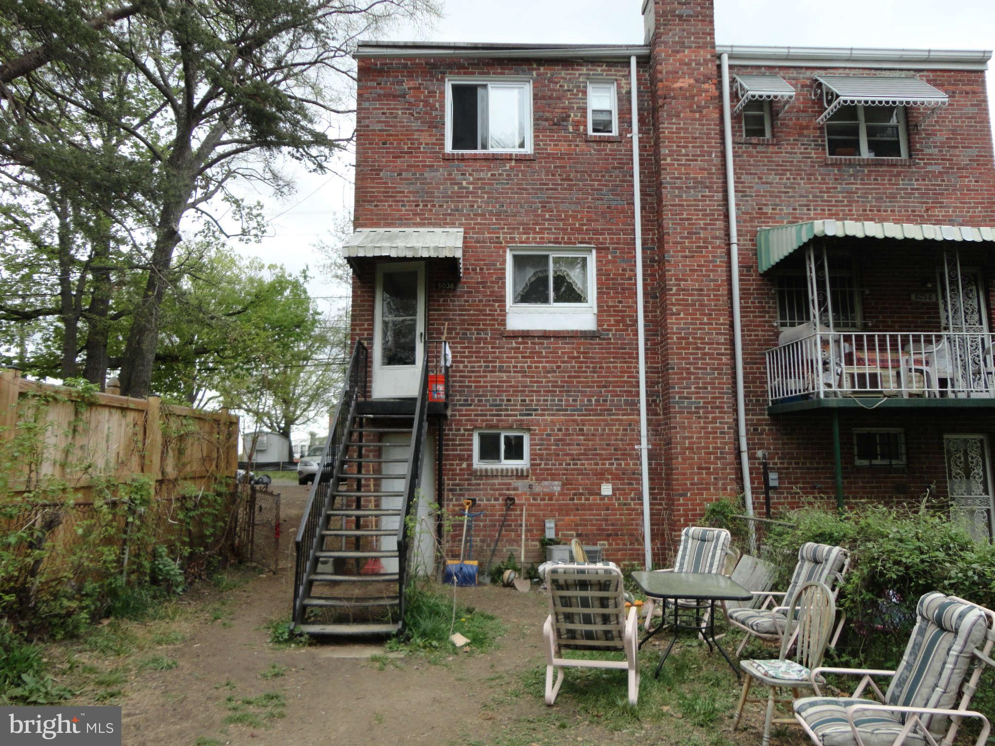 6038 Sligo Mill Road Northeast Washington, DC 20011 - Photo 2 of 4 Exterior (Rear)