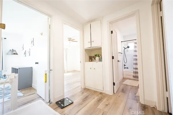 a view of a bathroom with a shower