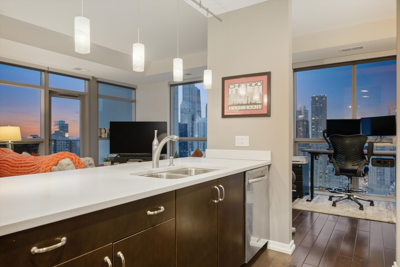 303 West Ohio Street, Unit 3502 Chicago, IL 60654 - Photo 7 of 41 a view of a living room and dining room