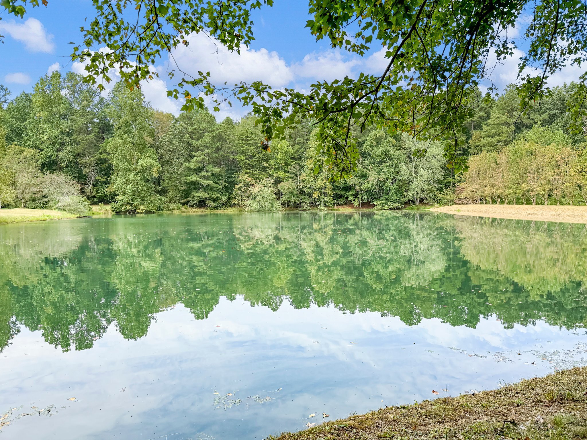 4394 Holly Springs Road Pendergrass, GA 30567 - Photo 77 of 80 a wooden bench with lake view