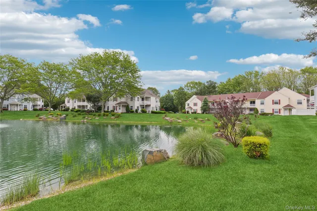 a view of a lake with houses