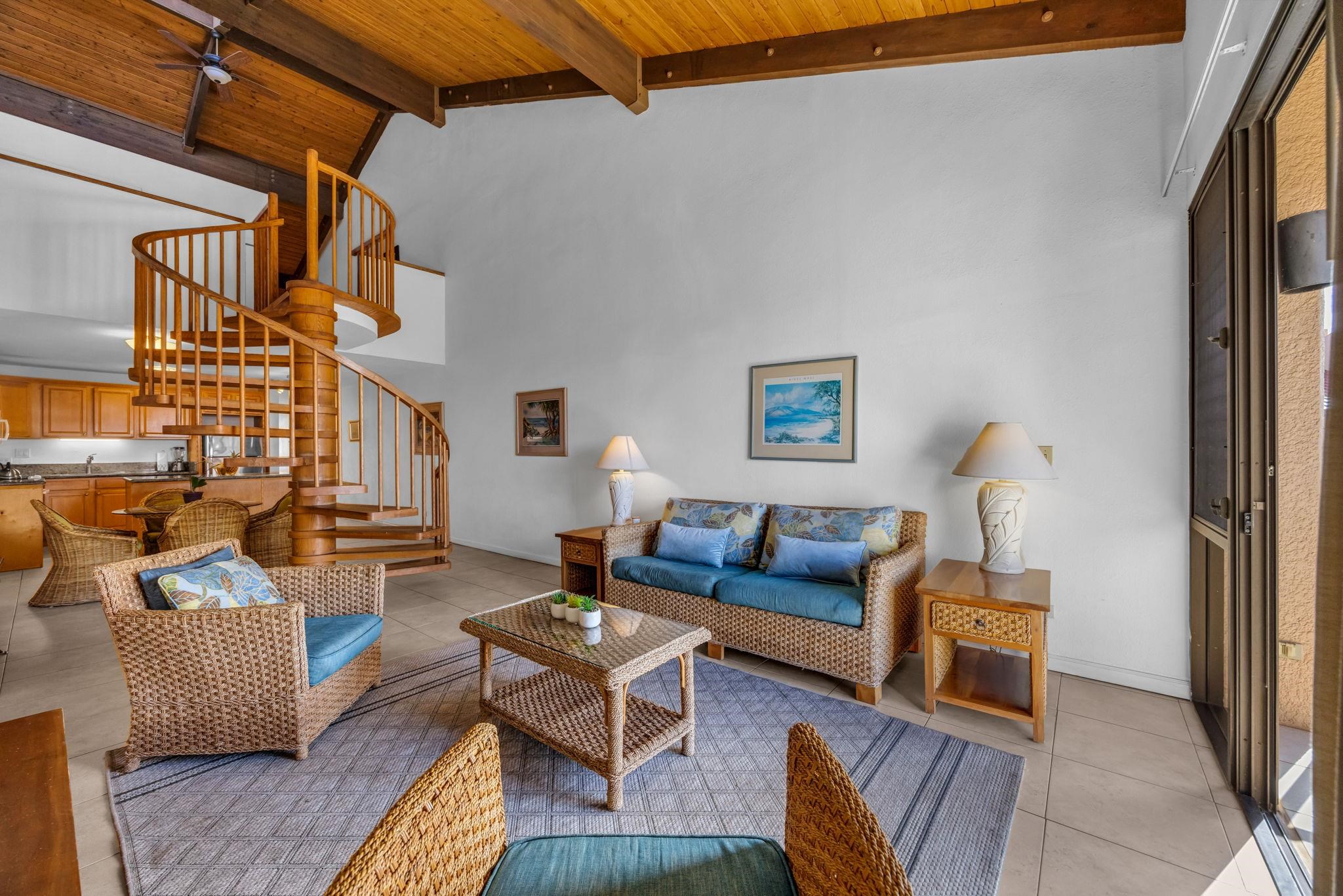 2695 South Kihei Road, Unit 3403 Kihei, HI 96753 - Photo 7 of 41 a living room with furniture or couch and a potted plant