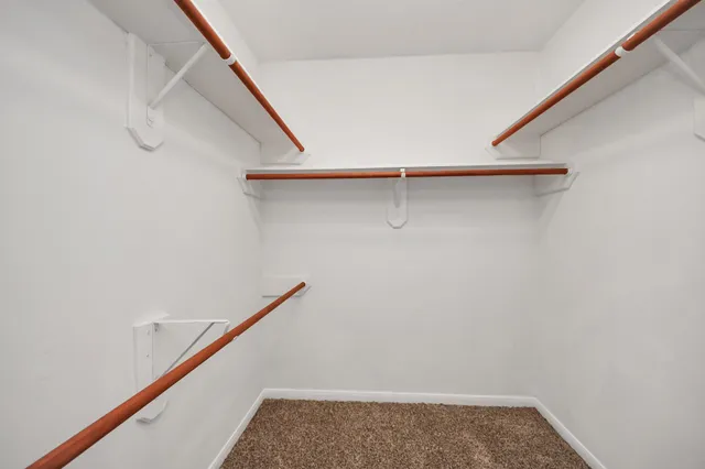 a view of small space with racks on the wall