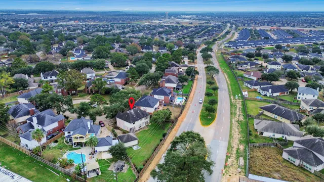 an aerial view of multiple house