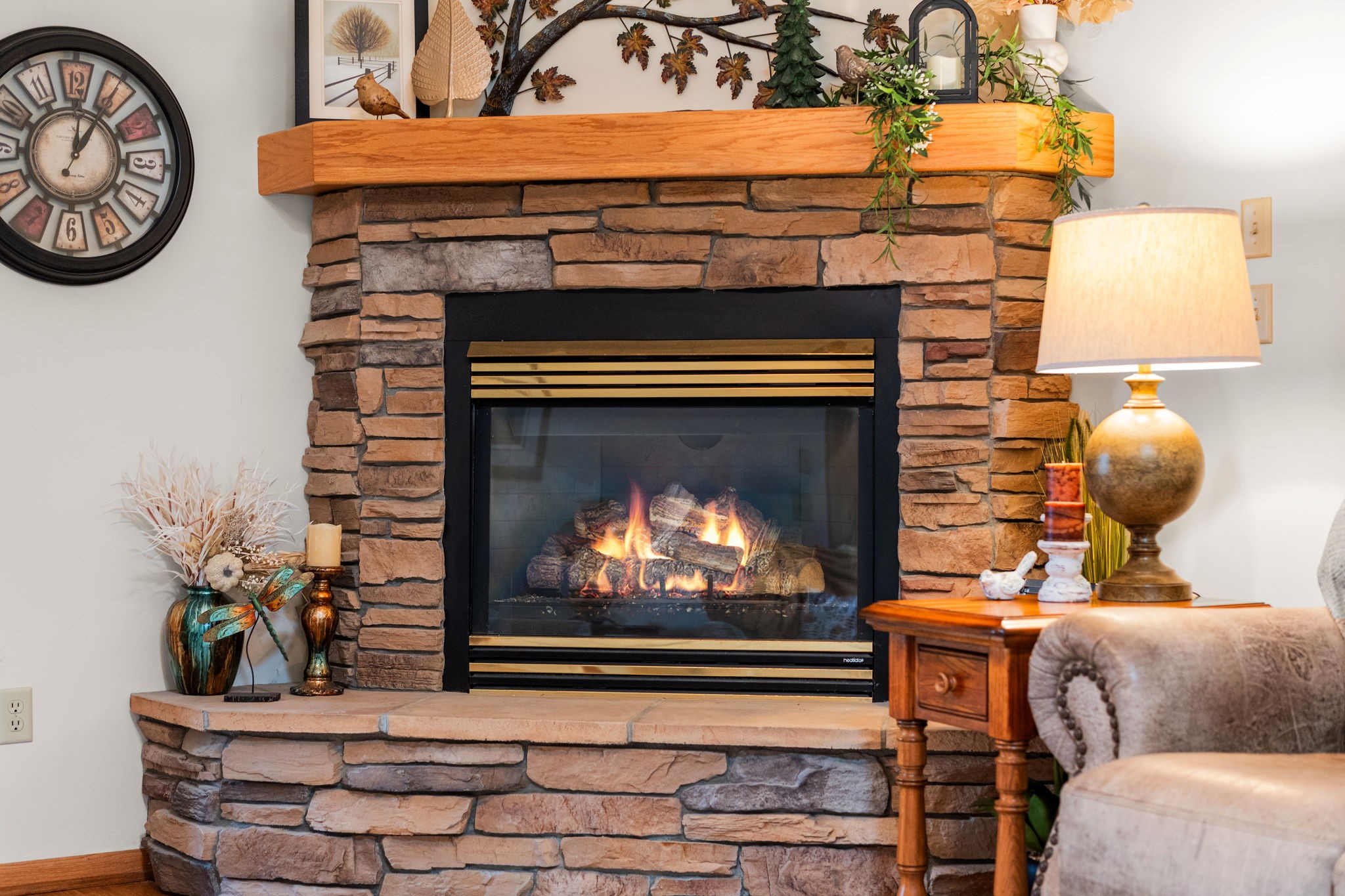 10547 Grandview Lane Hayward, WI 54843 - Photo 9 of 40 Cozy and warm gas fireplace for the chilly winter and fall months.
