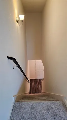 a view of a room with a window