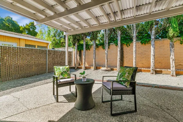 a outdoor space with furniture