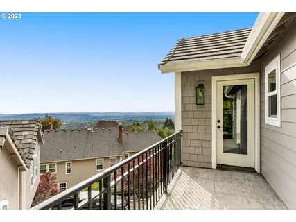 a view of a balcony with an outdoor space