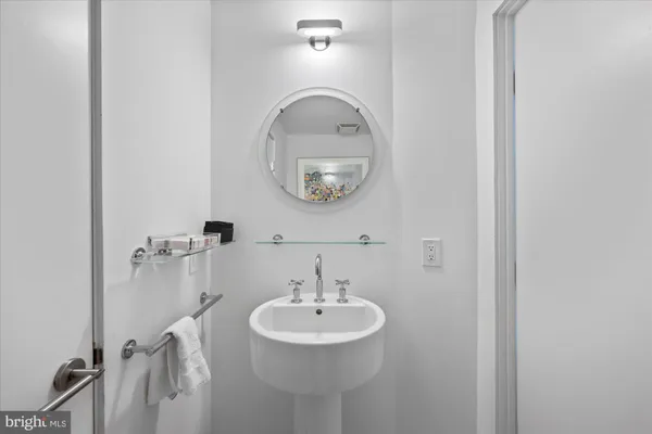 a view of a bathroom with a bathroom