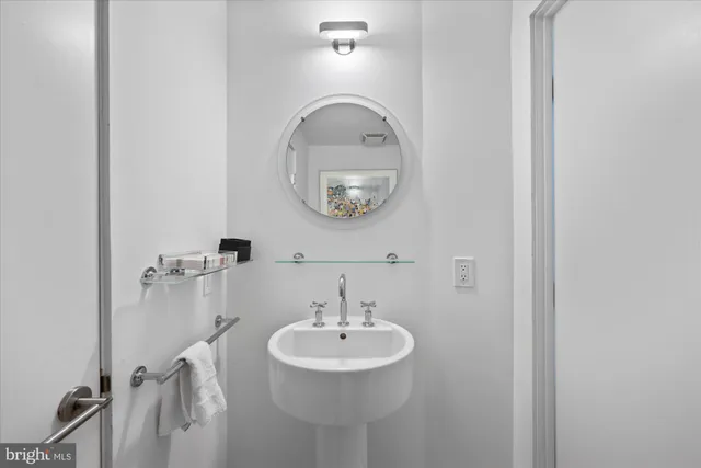 a view of a bathroom with a bathroom