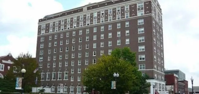 a front view of a building