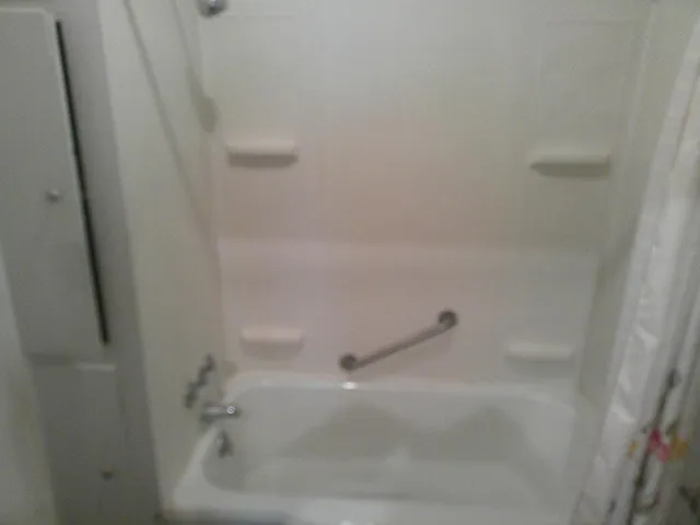 a close up of a bathtub