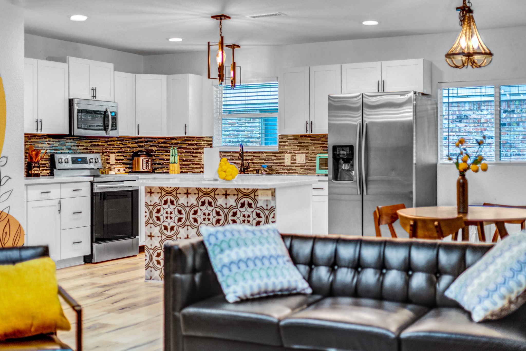 5918 Lattimer Drive Houston, TX 77035 - Photo 11 of 35 a living room with stainless steel appliances furniture and a kitchen view