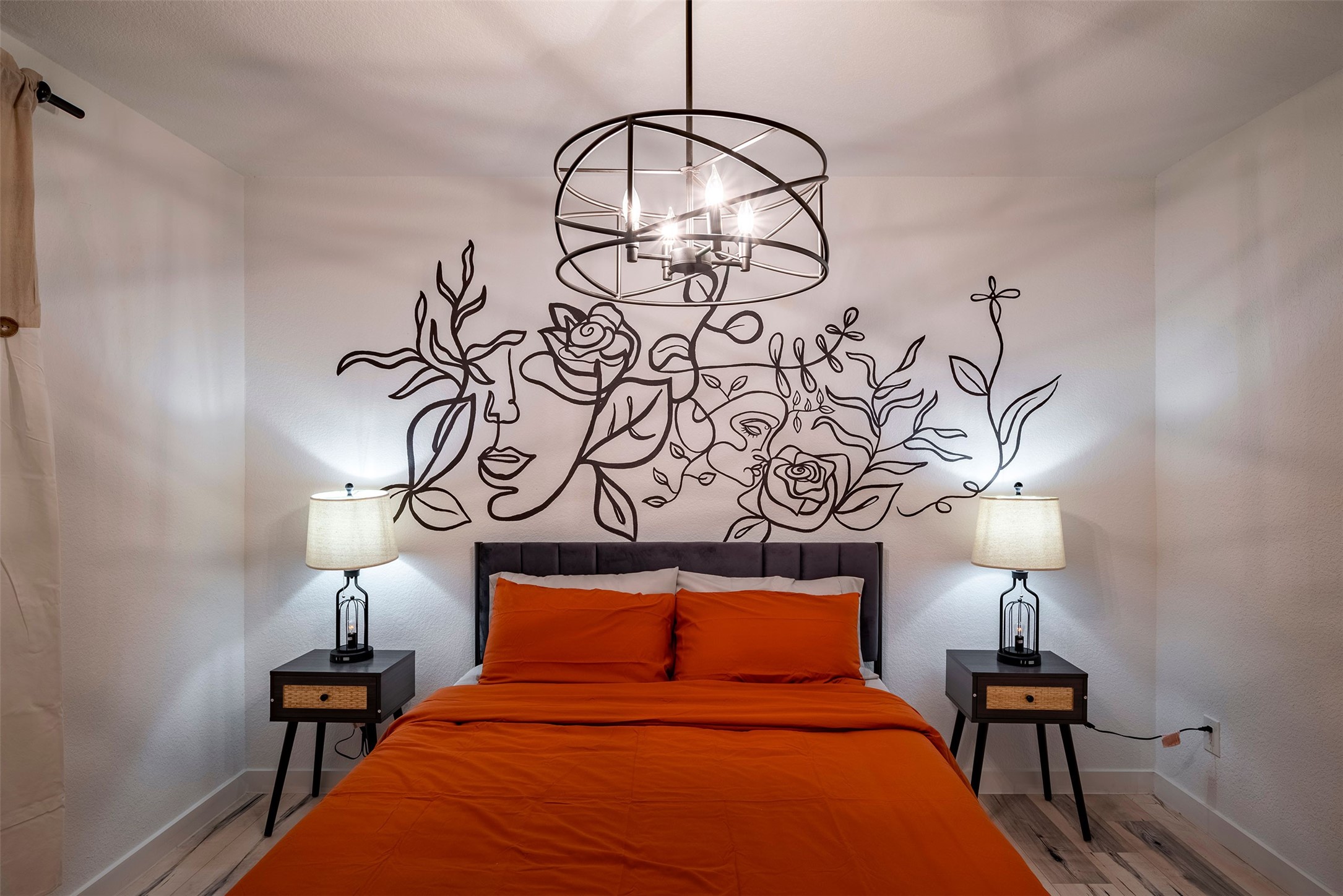 5918 Lattimer Drive Houston, TX 77035 - Photo 19 of 35 a bedroom with a bed and a lamp on the dresser