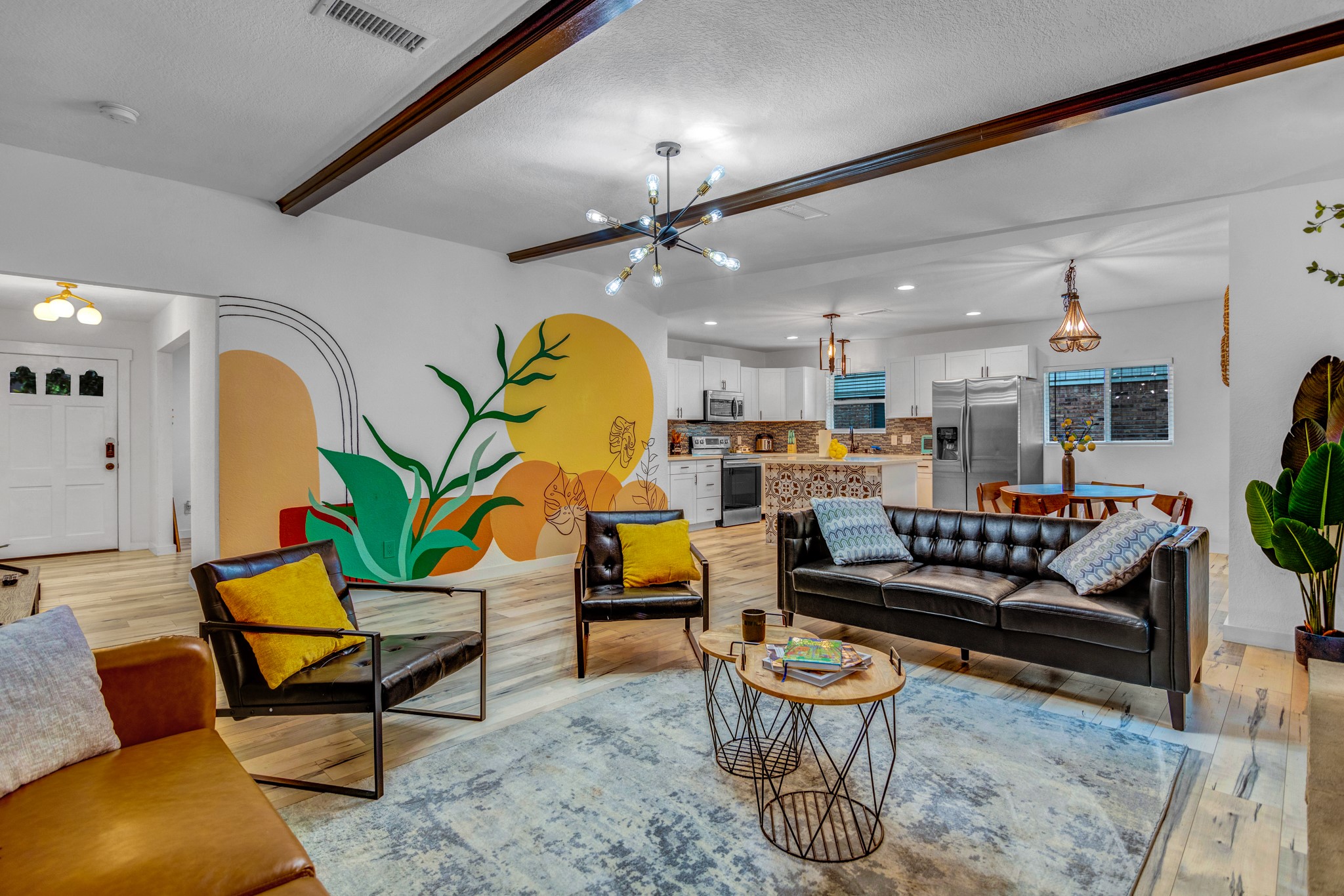 5918 Lattimer Drive Houston, TX 77035 - Photo 3 of 35 a living room with furniture and kitchen view