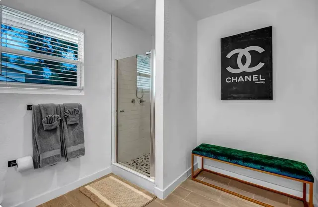 a view of front door with chair