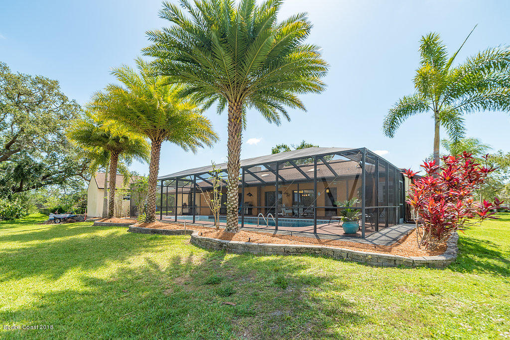 1401 Meadowbrook Road Northeast Palm Bay, FL 32905 - Photo 35 of 46 a view of swimming pool with palm trees