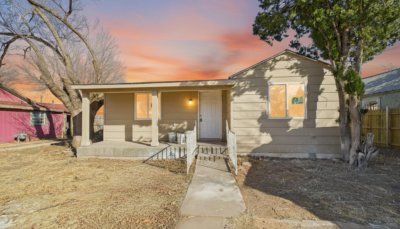 a view of a house with a patio