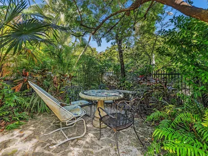 a view of a yard with plants