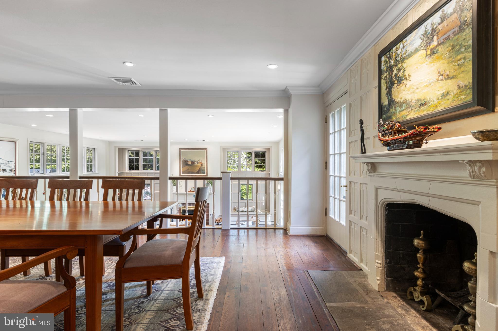 321 Airdale Road Bryn Mawr, PA 19010 - Photo 16 of 50 Dining Rm w/ wood burning fireplace