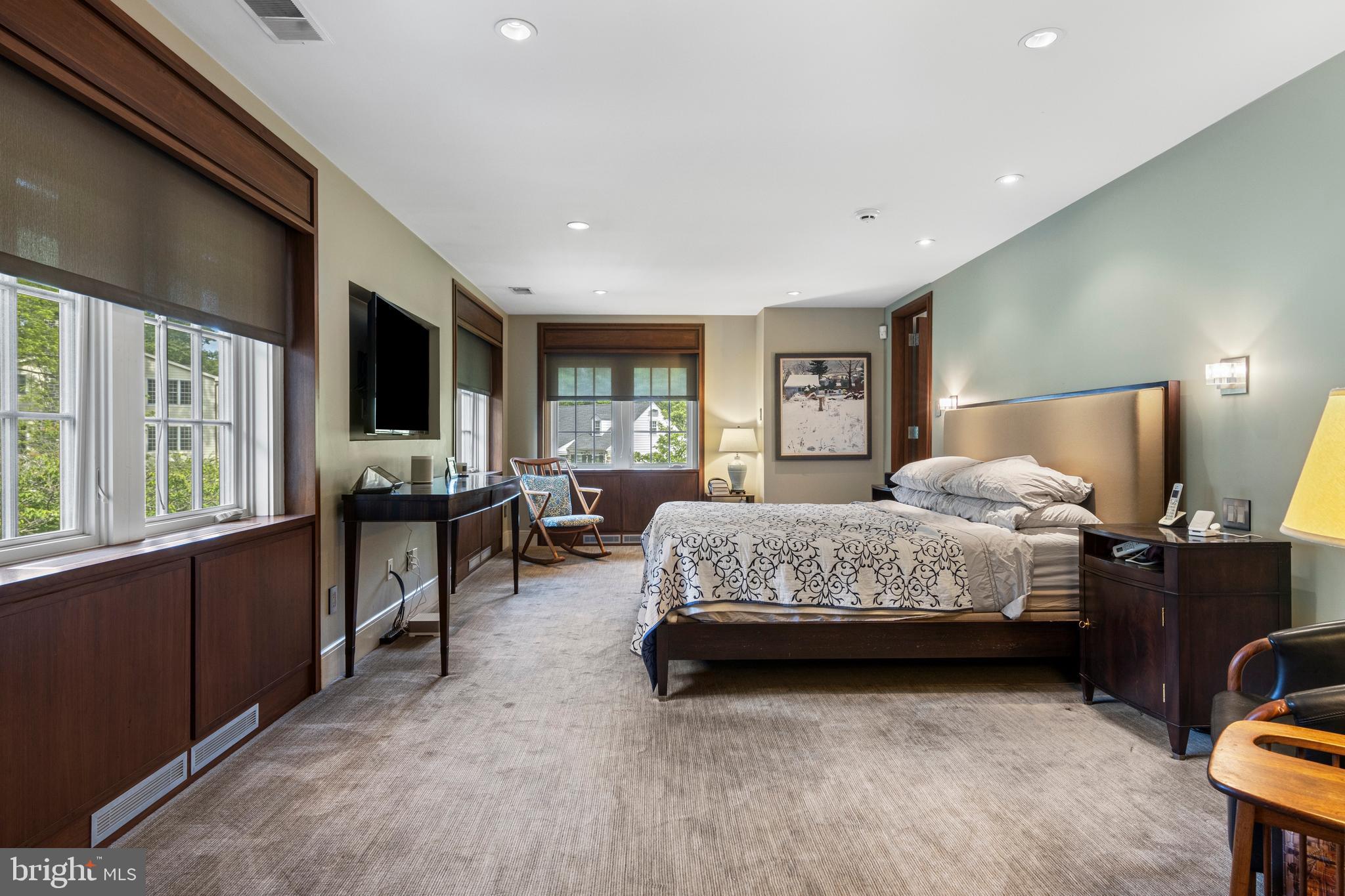 321 Airdale Road Bryn Mawr, PA 19010 - Photo 29 of 50 Primary Bedroom - accented by sleek wood paneling