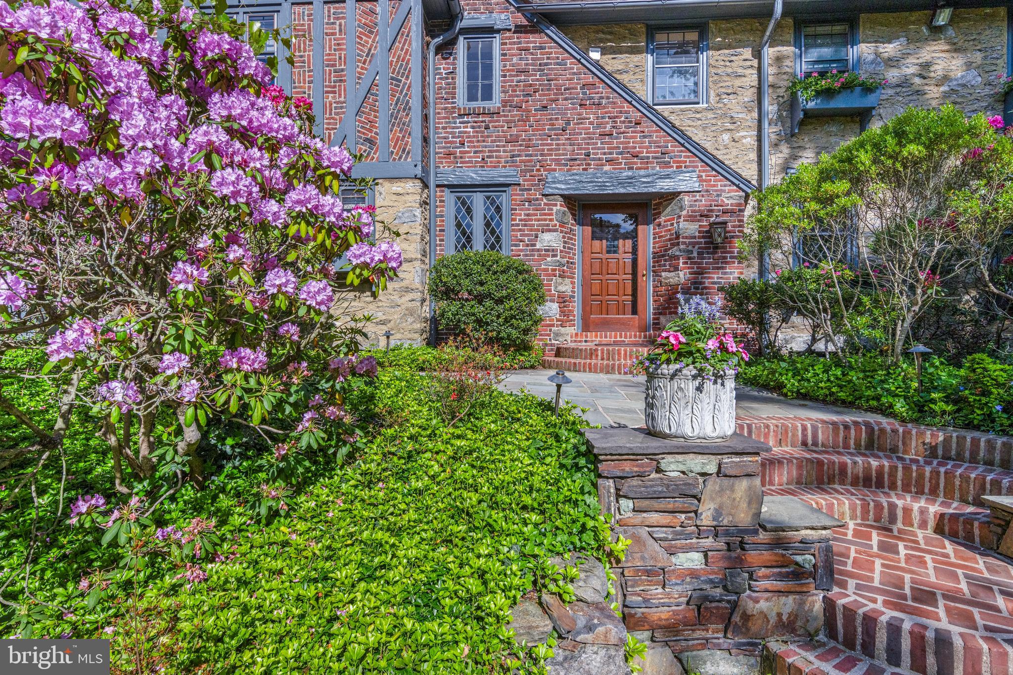 321 Airdale Road Bryn Mawr, PA 19010 - Photo 6 of 50 Landscaped front entry w/ brick/blue stone walkway