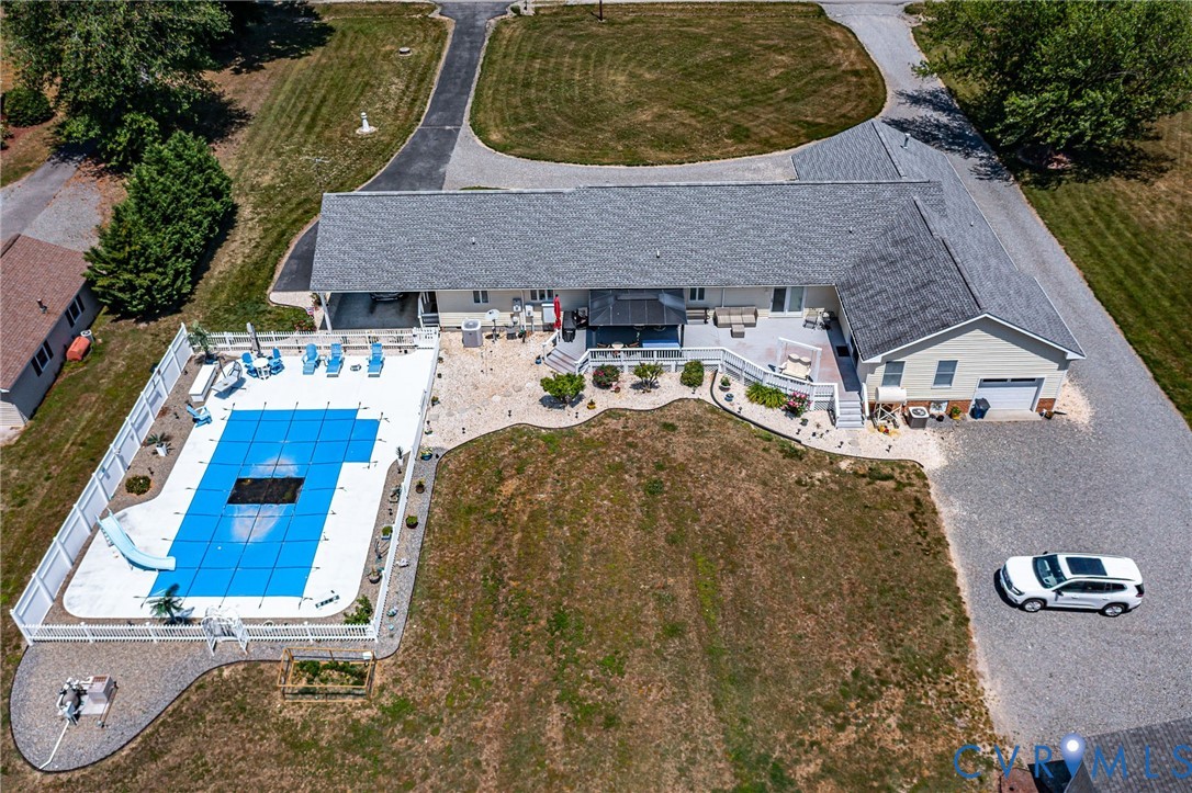 4400 Hacks Neck Road Heathsville, VA 22473 - Photo 51 of 78 an aerial view of a house with a swimming pool