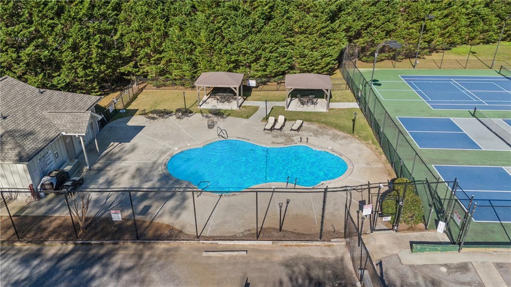 47 Dache Brucke Strasse Helen, GA 30545 - Photo 11 of 14 an aerial view of a house with swimming pool and large trees