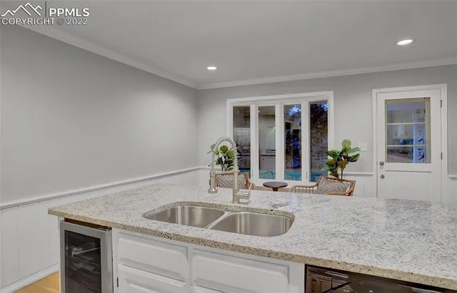 a close view of sink and mirror