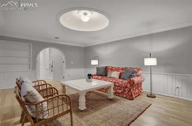 a living room with furniture