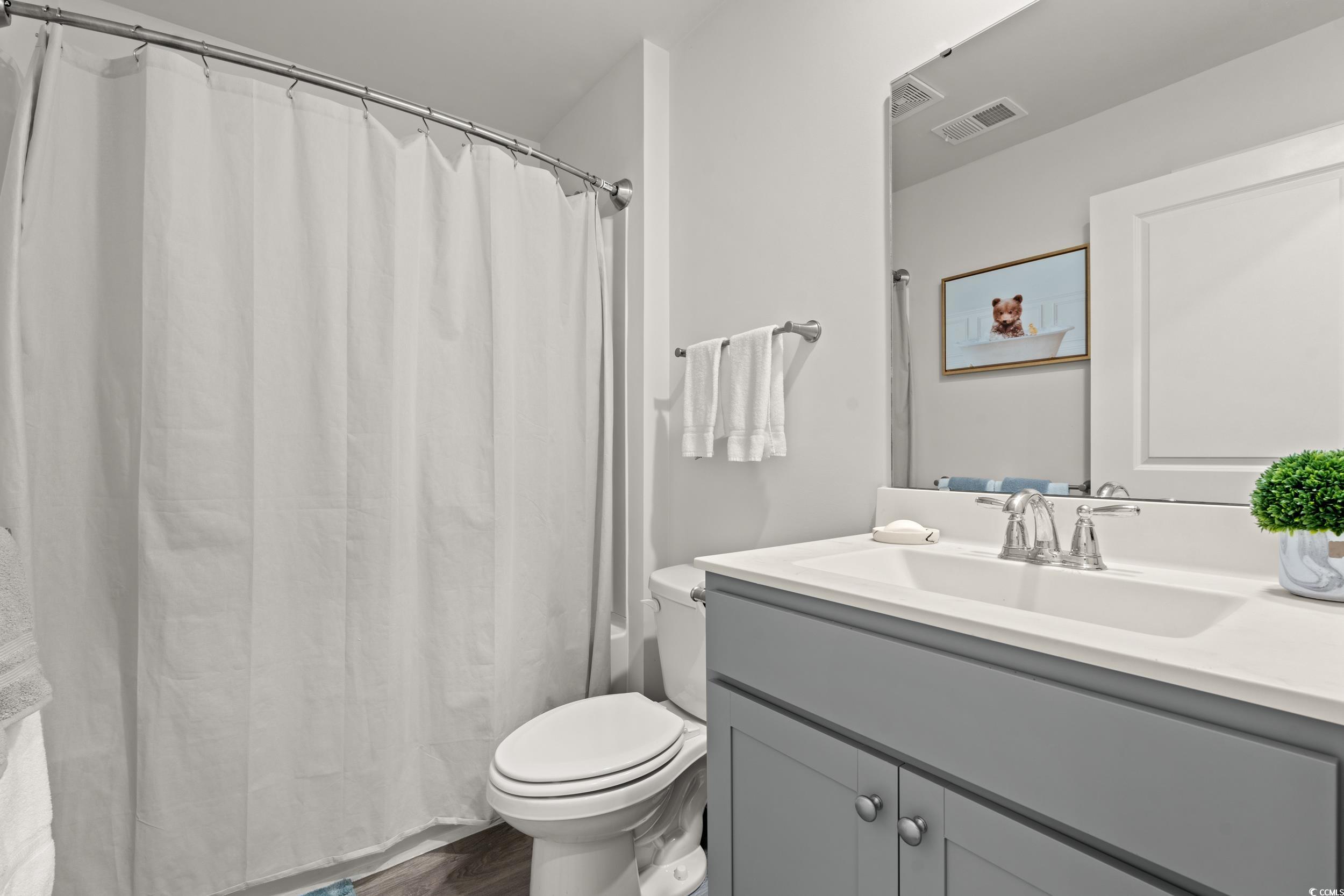 514 Strawberry Field Way Galivants Ferry, SC 29544 - Photo 15 of 37 Full bathroom with vanity and dark wood-type flooring