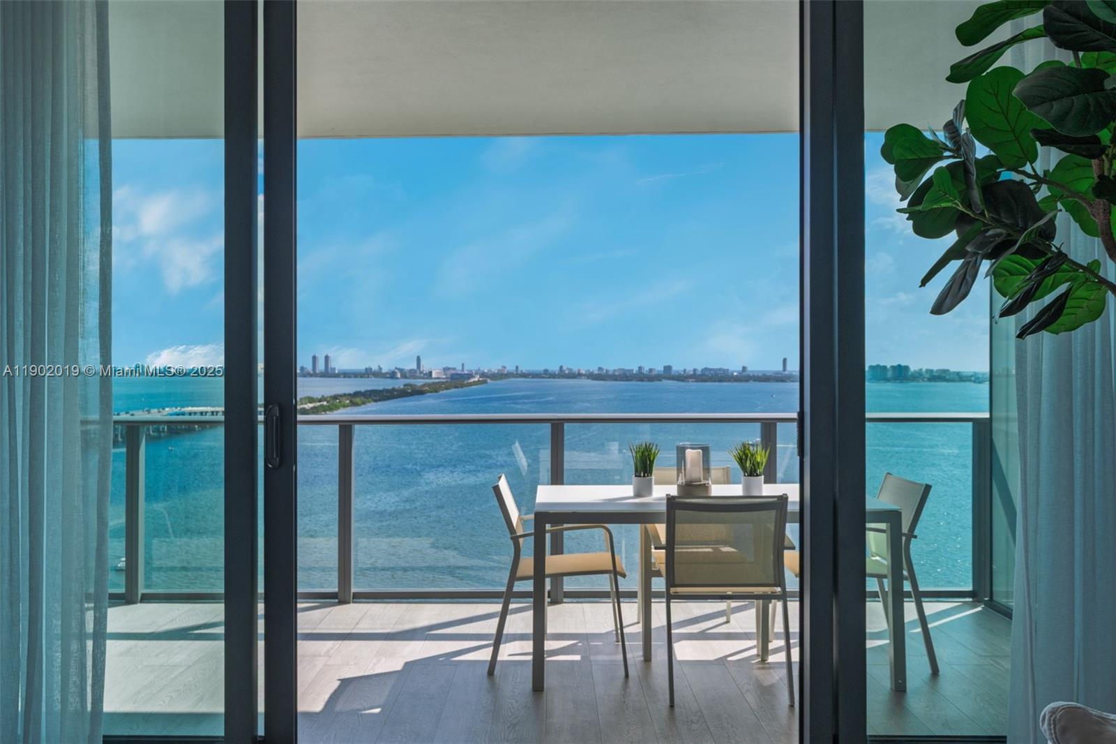 3131 Northeast 7th Avenue, Unit 2202 Miami, FL 33137 - Photo 6 of 68 a view of a balcony with a table and chairs