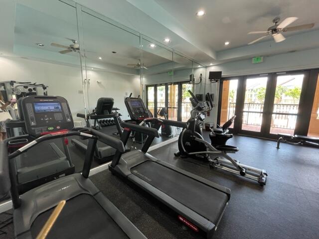 401 Villa Circle Boynton Beach, FL 33435 - Photo 36 of 58 Mirabella Fitness room 2023 pool view