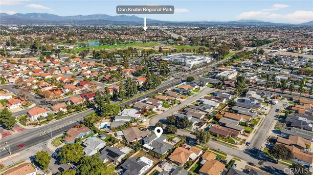 an aerial view of a city
