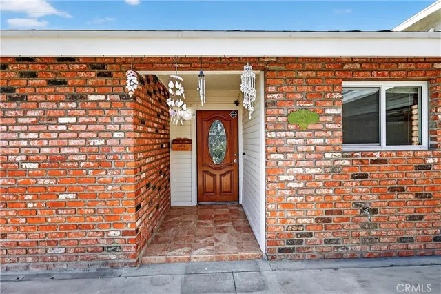 a front view of a building with a outdoor space