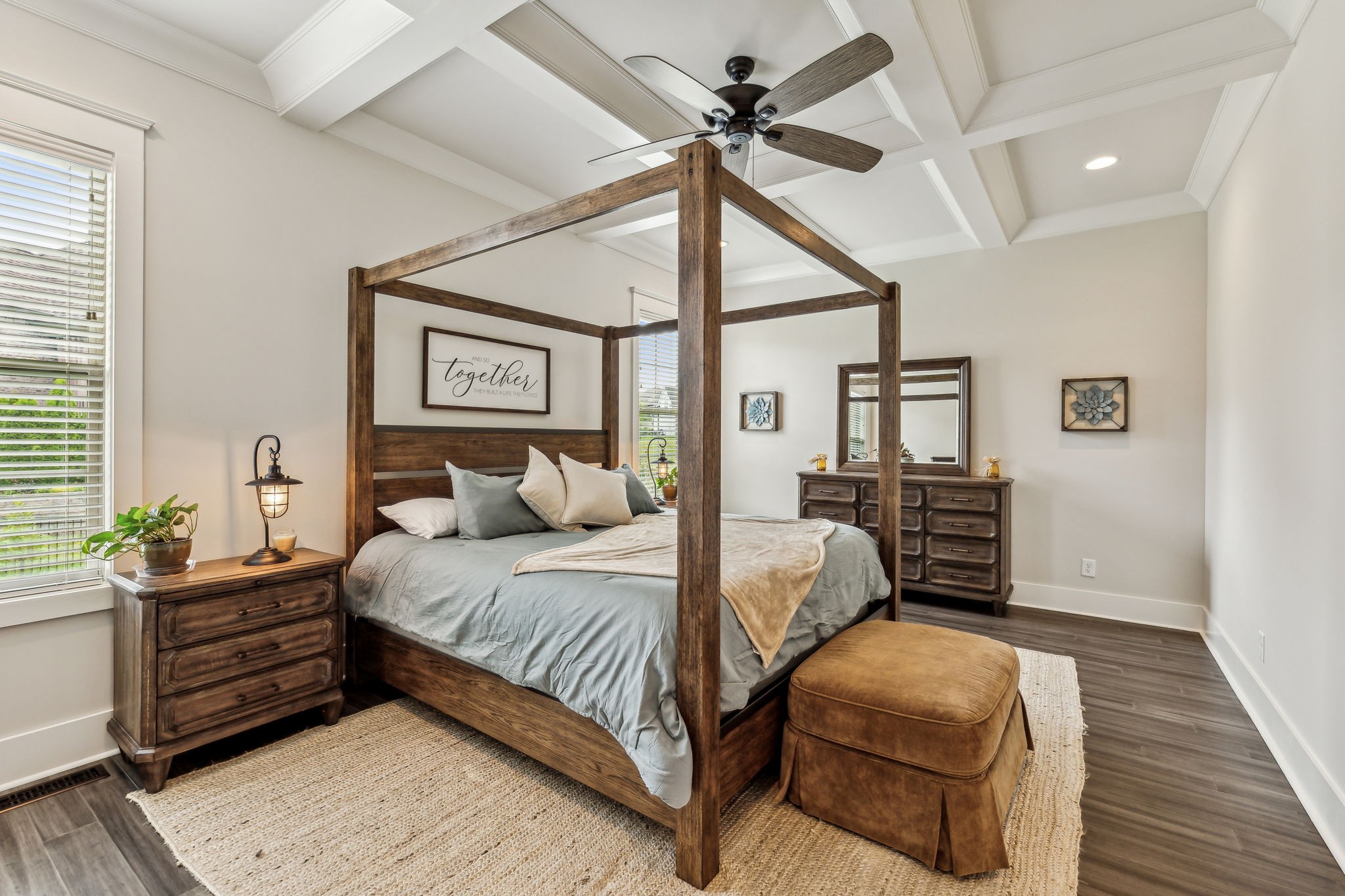 2054 Autumn Ridge Way Spring Hill, TN 37174 - Photo 25 of 50 a bedroom with a bed chandelier and a window