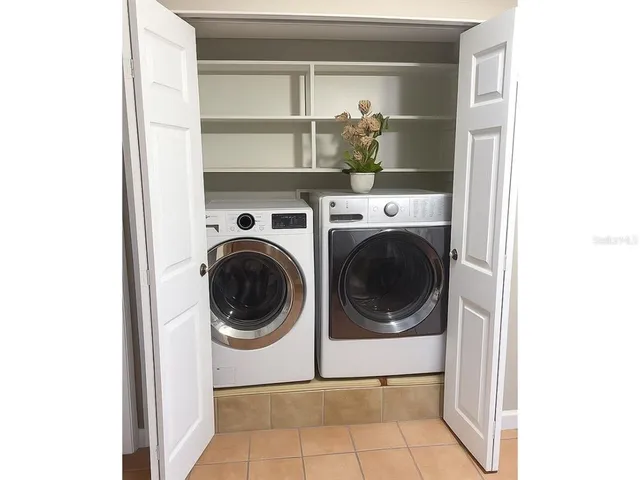 a view of a swimming pool with an outdoor space