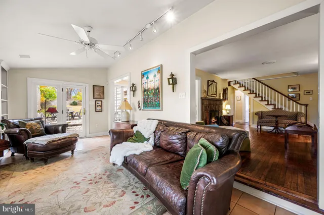 a living room with furniture and a couch