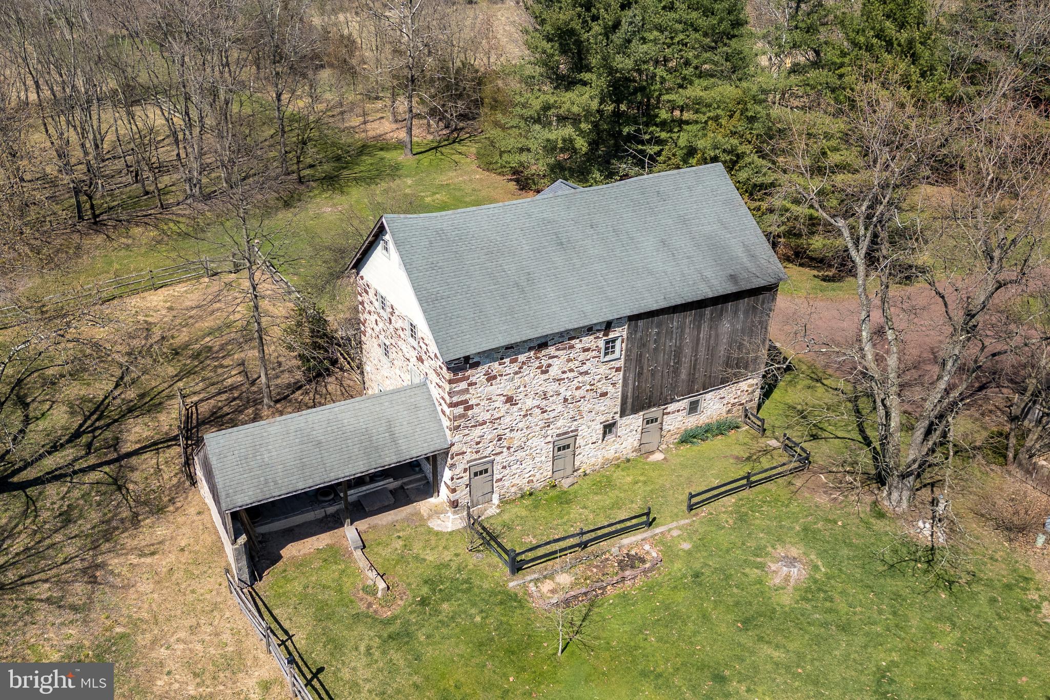 4522 New Hope Road New Hope, PA 18938 - Photo 95 of 101 Aerial view of barn and surrounding land