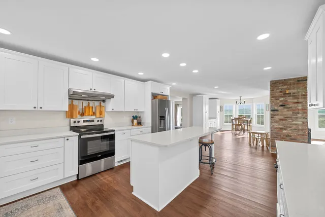 a view of a garden with an outdoor space