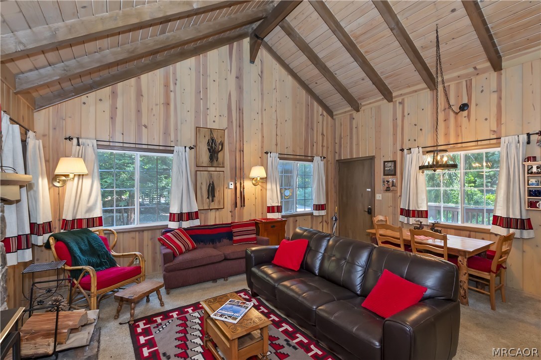 691 Cottage Grove Road Lake Arrowhead, CA 92352 - Photo 11 of 28 a living room with furniture and a large window