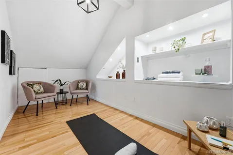 a living room with furniture